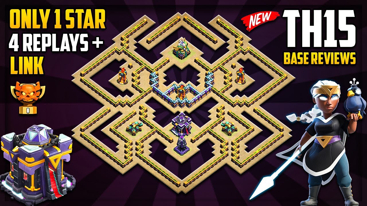 Only 1 Star TH15 War Base Link With 4 Replays PROOF | Best TH15 War + Legend Base (Anti Everything)