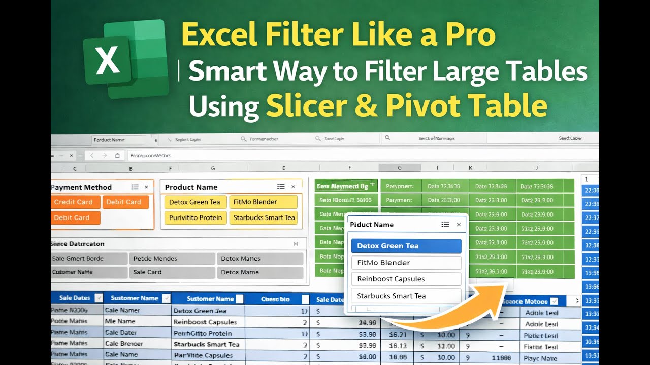 Excel Filter Like a Pro | Smart Way to Filter Large Tables Using Slicer & Pivot Table