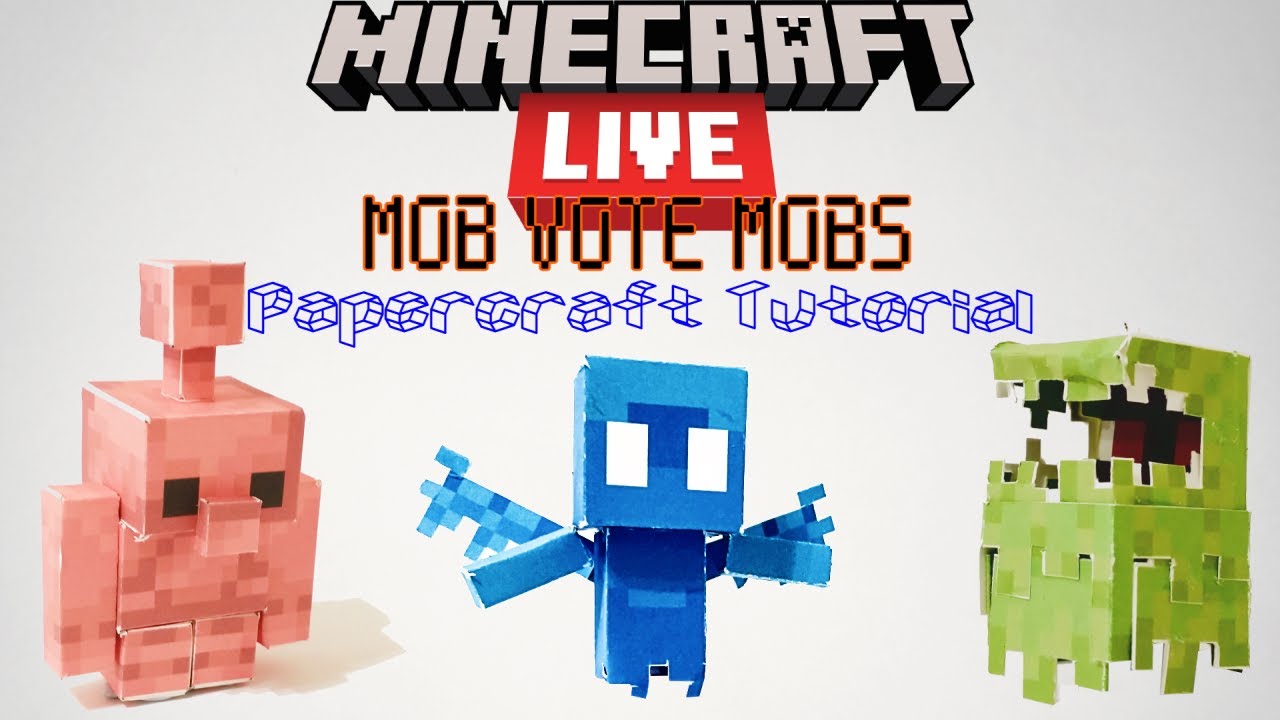 MC Live 2021 Mob Vote Mobs Papercraft Tutorial! | Allay, Glare, Copper Golem!