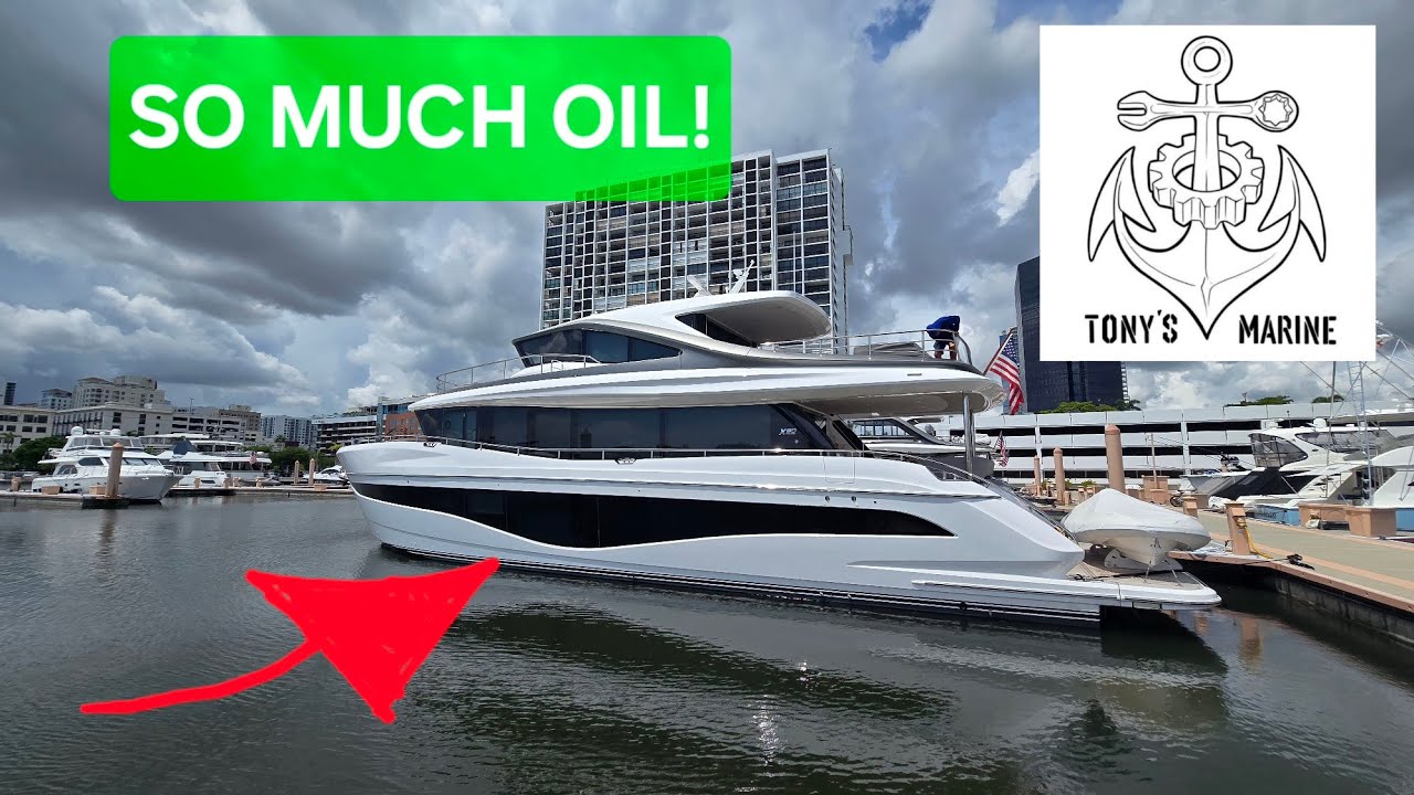80FT Princess Yacht Oil change, had to walk over 5 MILES