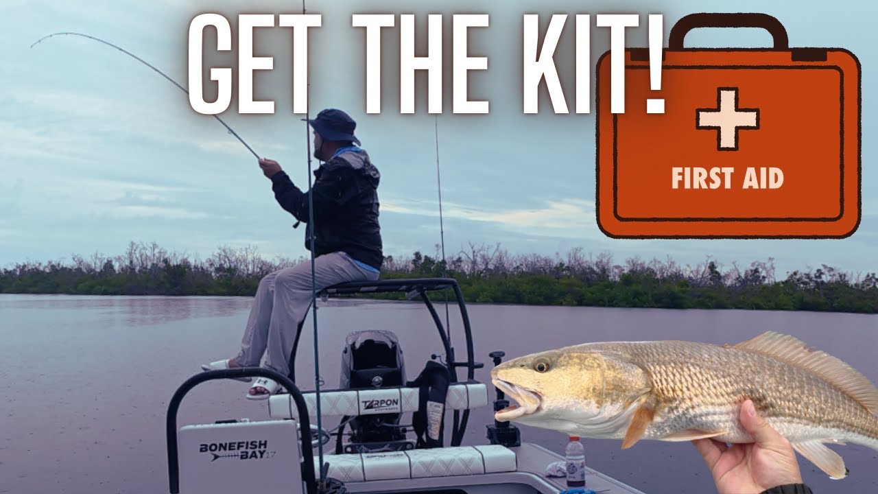 Boat Record REDFISH on my NEW Bonefish Bay 17 and (OUCH) Sh!t happens! Got  a First Aid Kit?