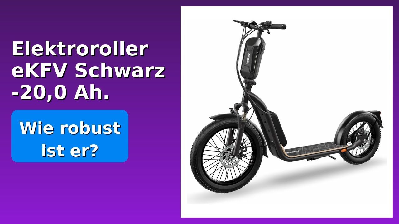BEWERTUNG (2025): Elektroroller eKFV Schwarz -20,0 Ah. WESENTLICHE Einzelheiten