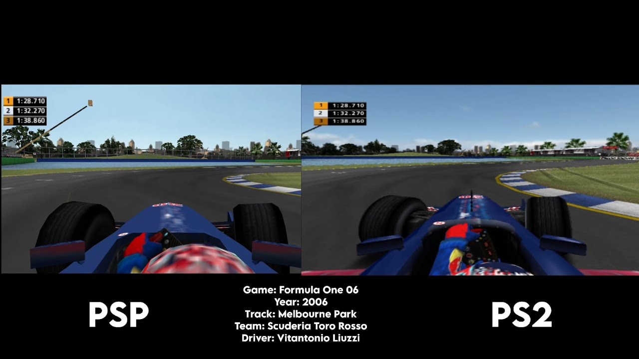 Formula One 06 PSP vs PS2 Comparison