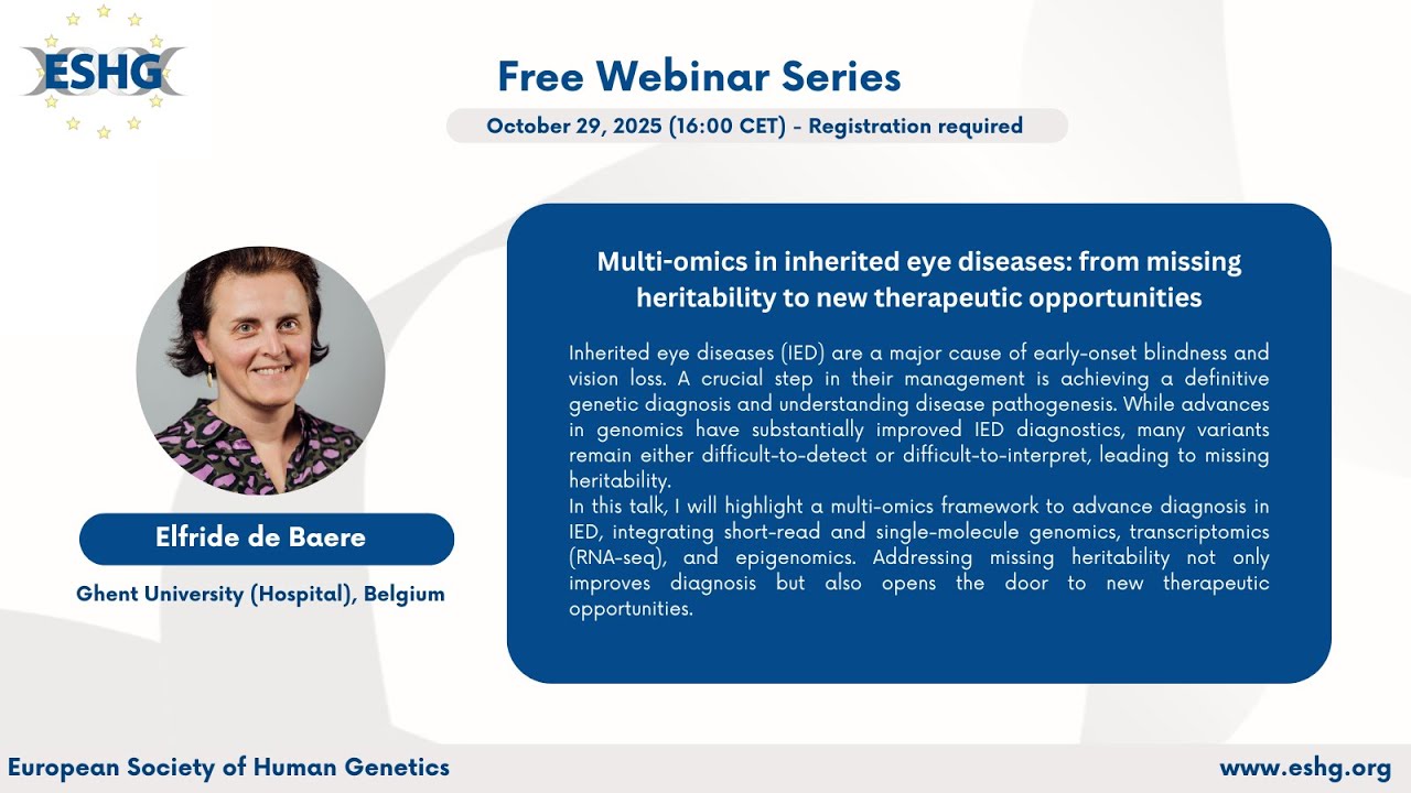 ESHG Webinar Series Episode 7 with Elfride de Baere