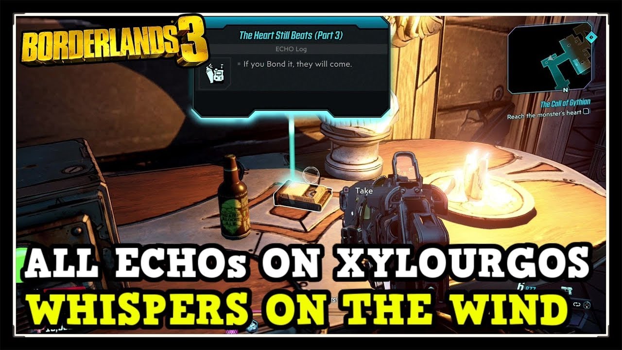 BL3 Guns Love and Tentacles Все журналы ECHO по Xylourgos (Шепот на ветру)