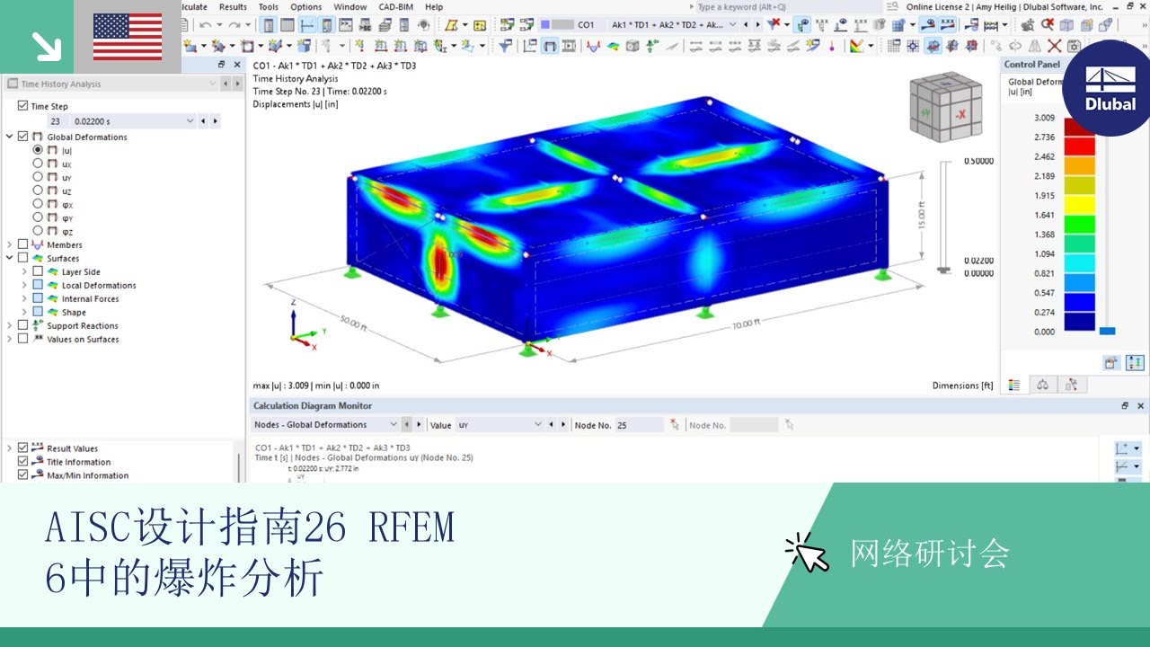 [EN] 网络课堂 | AISC 设计指南 26 在 RFEM 6 中的爆炸分析（美国）