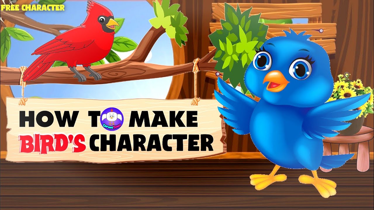 How To Make Bird's Character For Chroma Toon Cartoon Videos | टुनी चिड़िया Cartoons Kaise Banaye