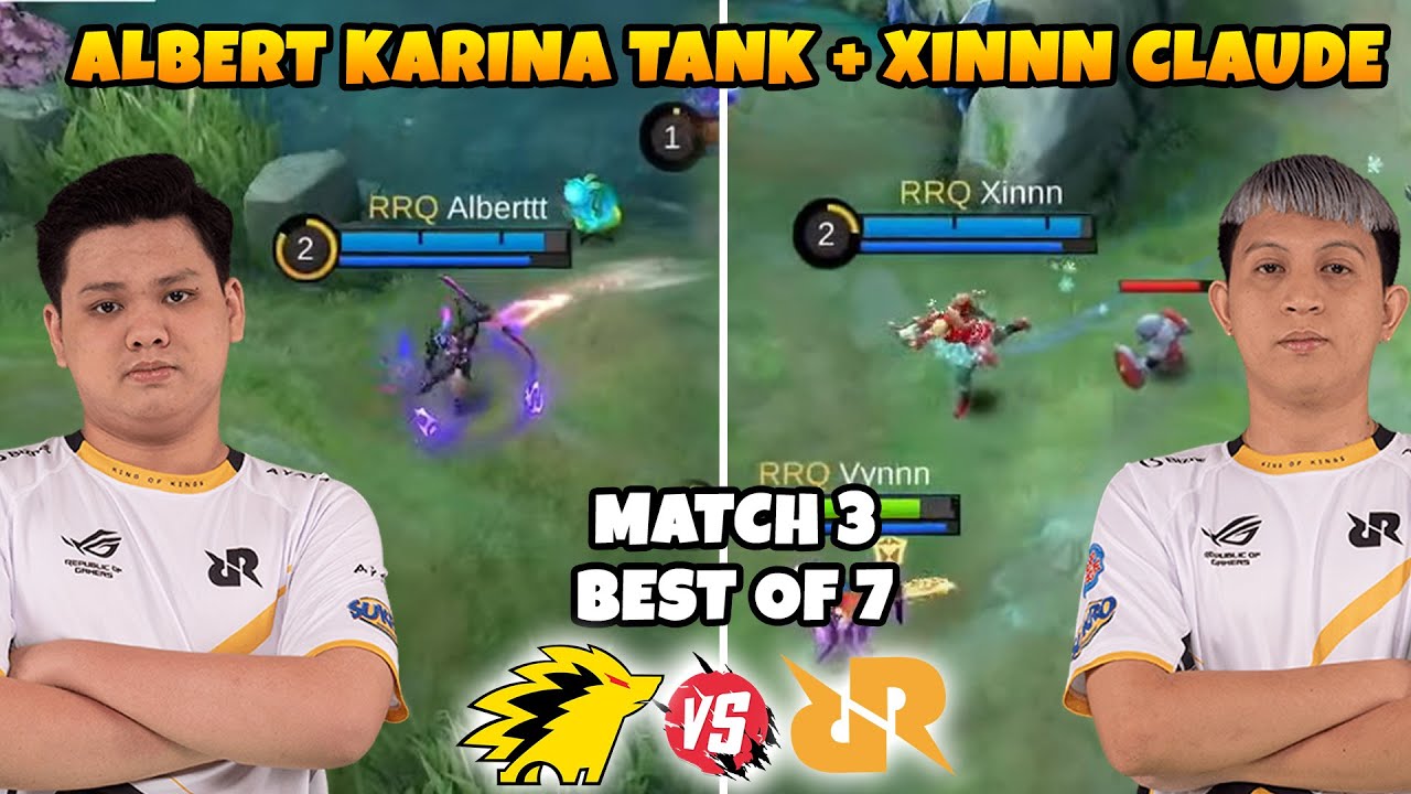 CLAUDE XIN + KARINA TANK ALBERT BIKIN MUSUH KOCAR KACIR COY!! MATCH 3 RRQ VS ONIC