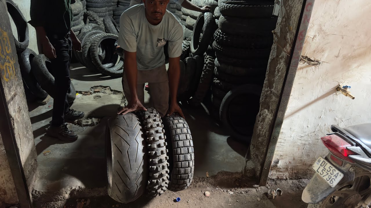 Branded original second hand bikes tyre Gokulpuri market