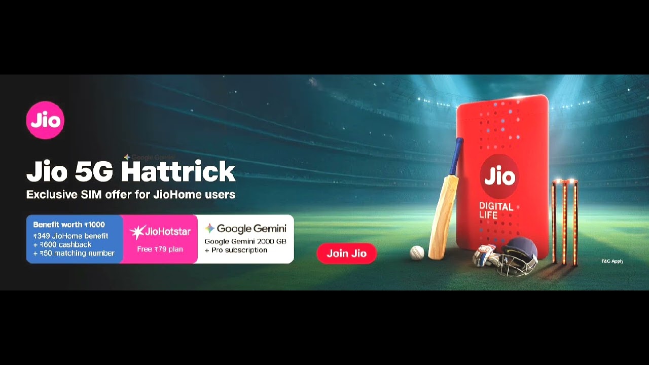 Exclusive Jio Hattrick offer For Jio Home Users || Jio Home Users || Google Gemini || Jio Hotstar 