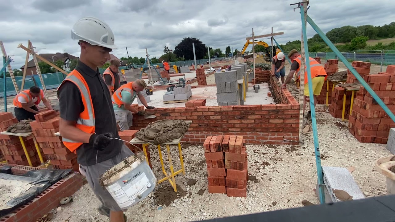 Bricklaying double garage build