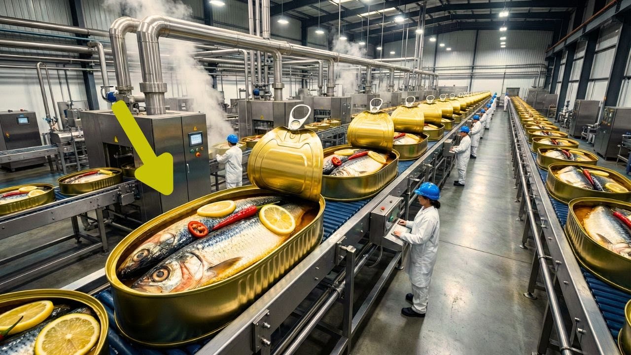 ¡Así se fabrican MILLONES de SARDINAS en lata! 🐟🏭 (Proceso Industrial) -cuanto genera la industria?