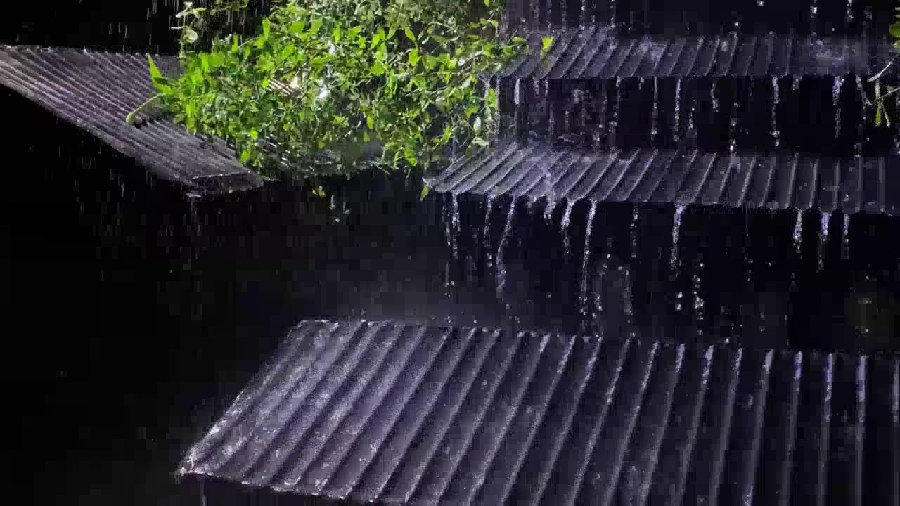 [Drifting to SLEEP]No Ads💦😴Rain Sounds with Calm Thunder🔥Fire Crackling for Deep Healing & Relax