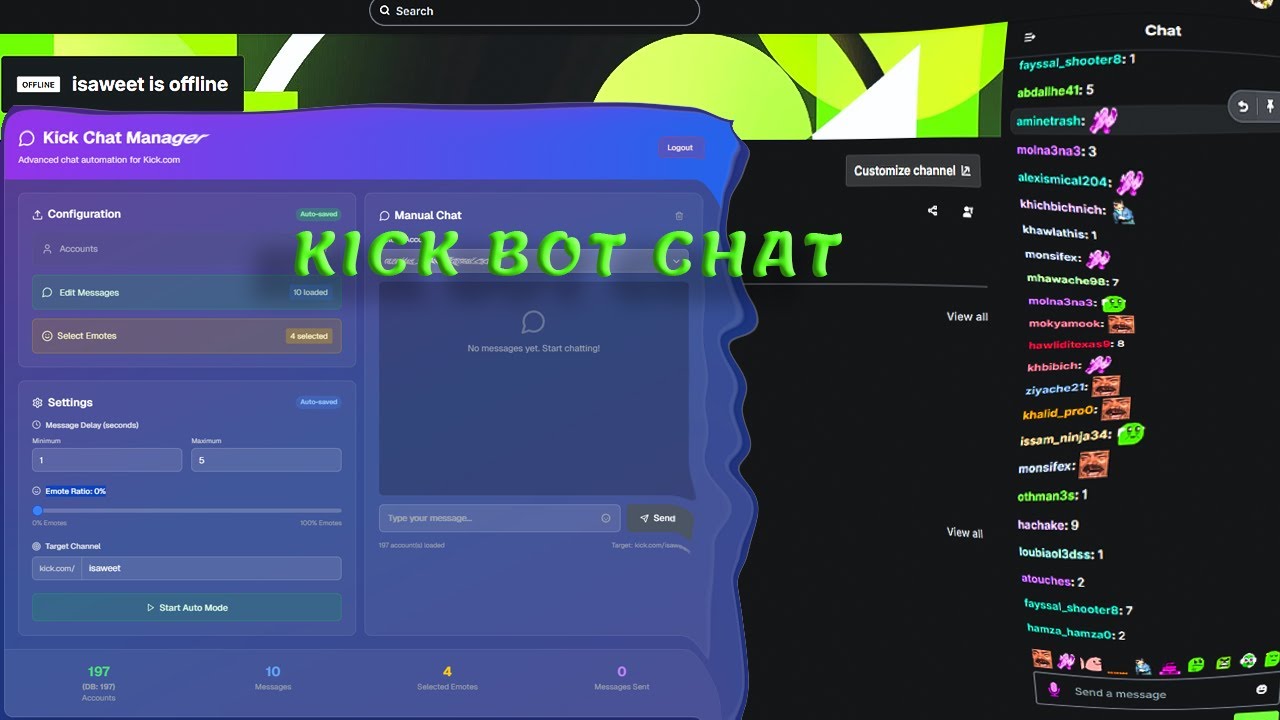 Kick Free Bot Chat Tool That Sends Messages Like a Human