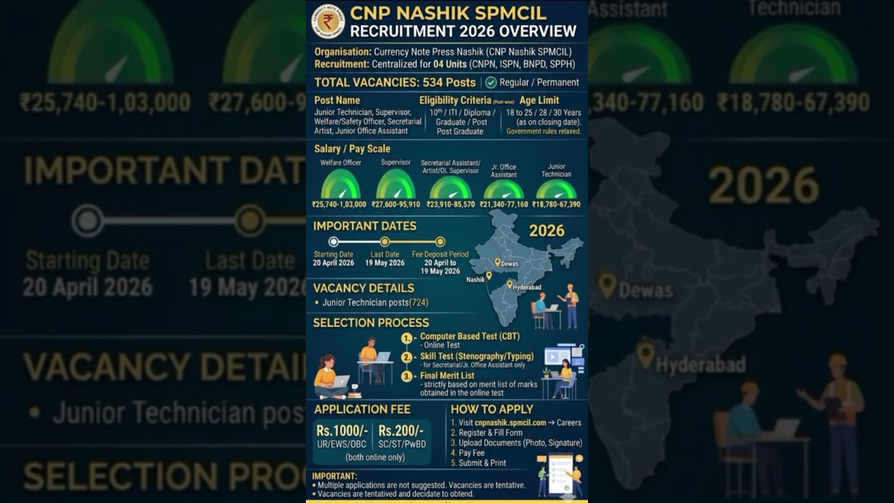 SPMCIL recruitment 2026#LatestJobs2026#JobAlert2026