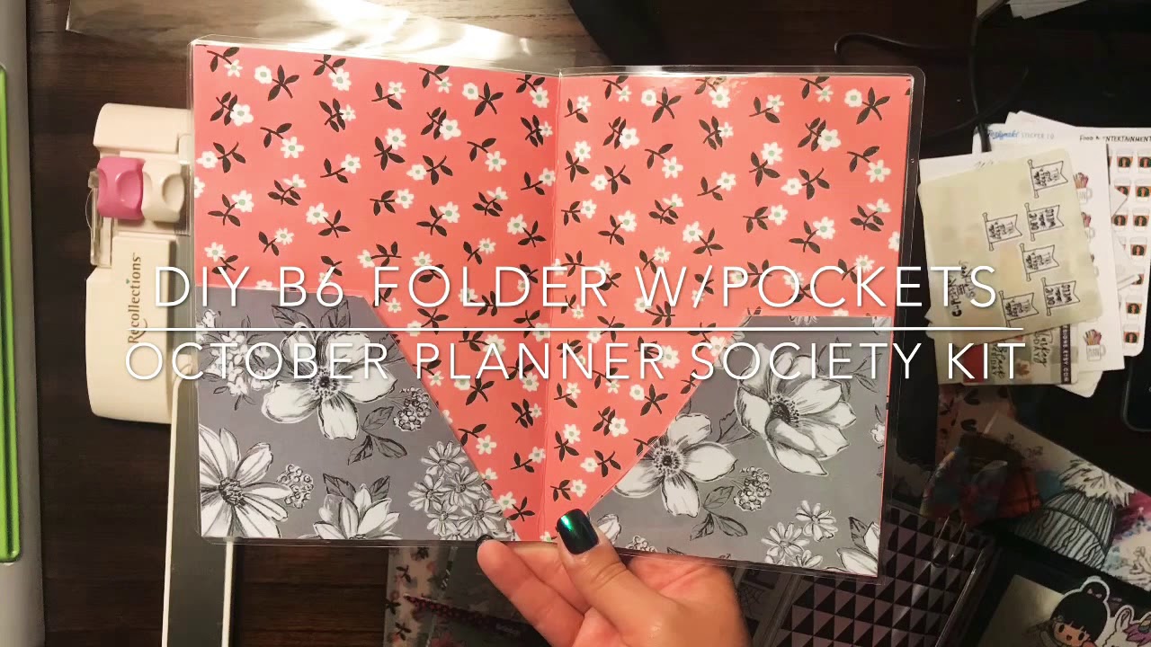 DIY B6 Folder with pockets |How to make a folder | The October Planner Society Kit