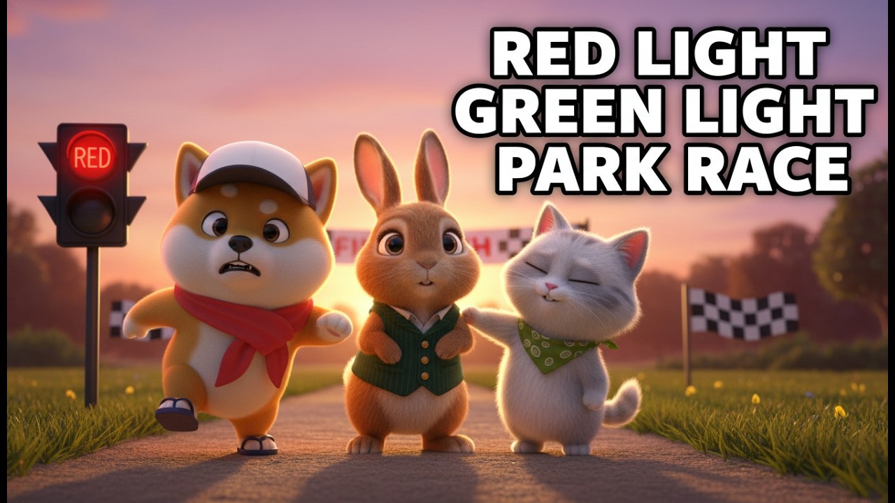 ANIMATION: Red Light Green Light Park Race | Misa Funny Animation
