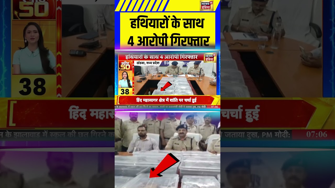 Khandwa News: हथियारों के साथ 4 आरोपी गिरफ्तार | MP News #crimenews #mpnews