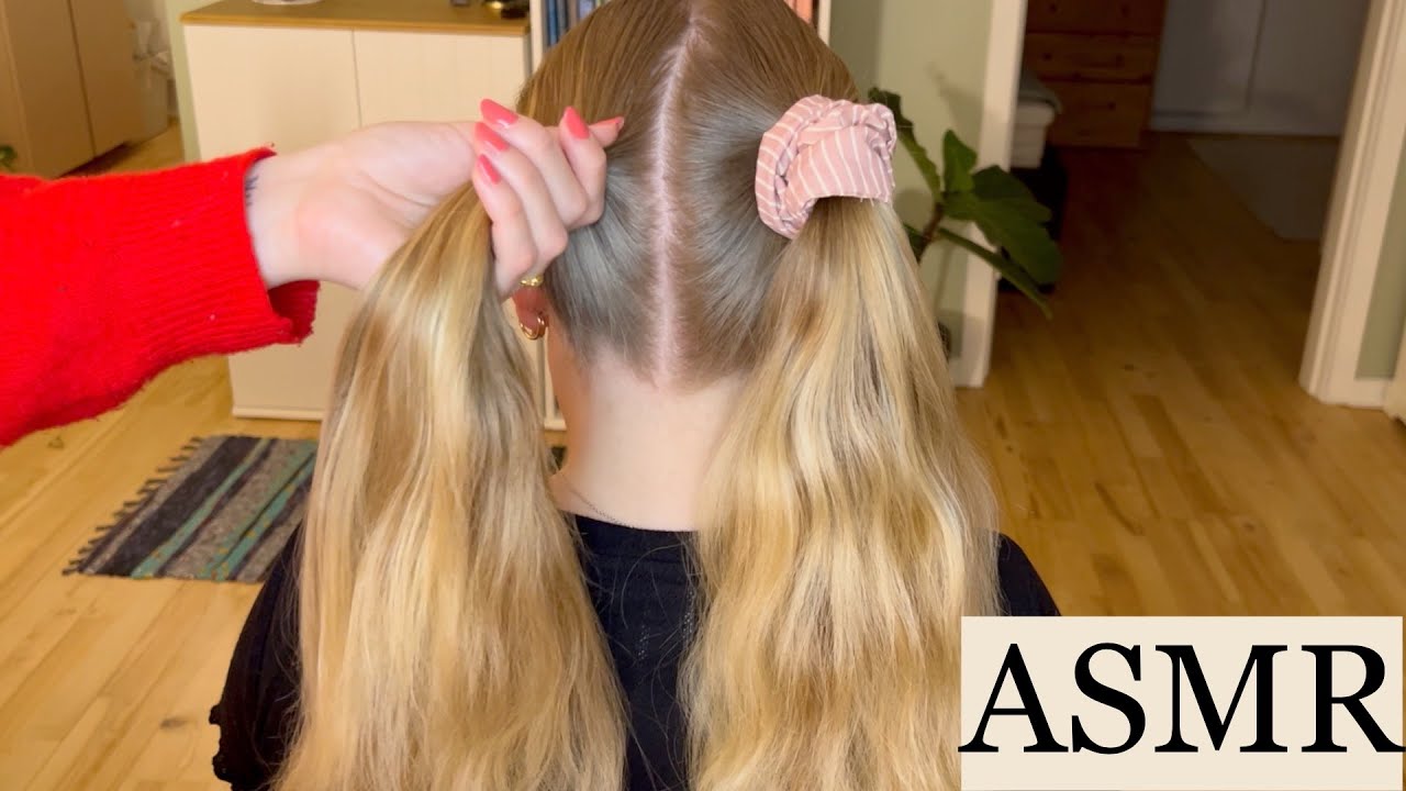 ASMR | Hair Styling - Pigtails & Braiding (No Talking)
