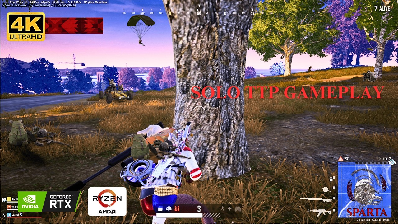 PUBG PC Erangel Solo Gameplay (TPP, 4K 60FPS, No Commentary)