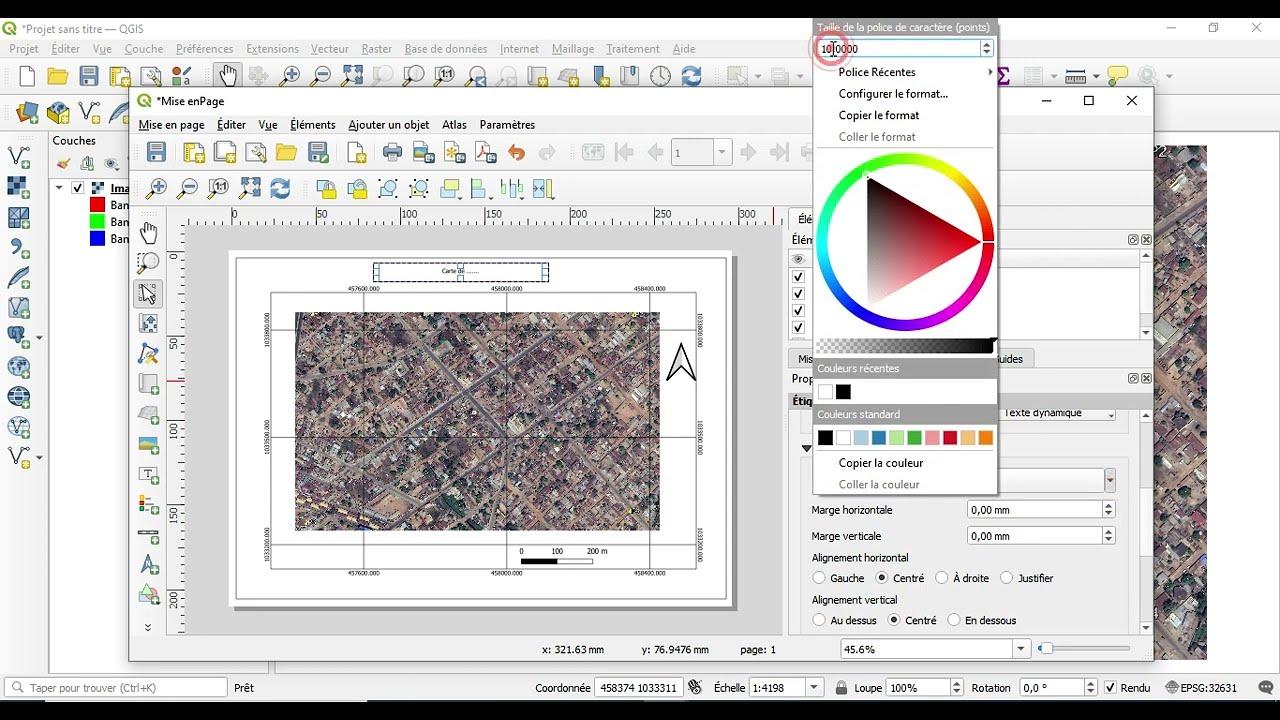 Mise en page d'une carte sur Qgis
