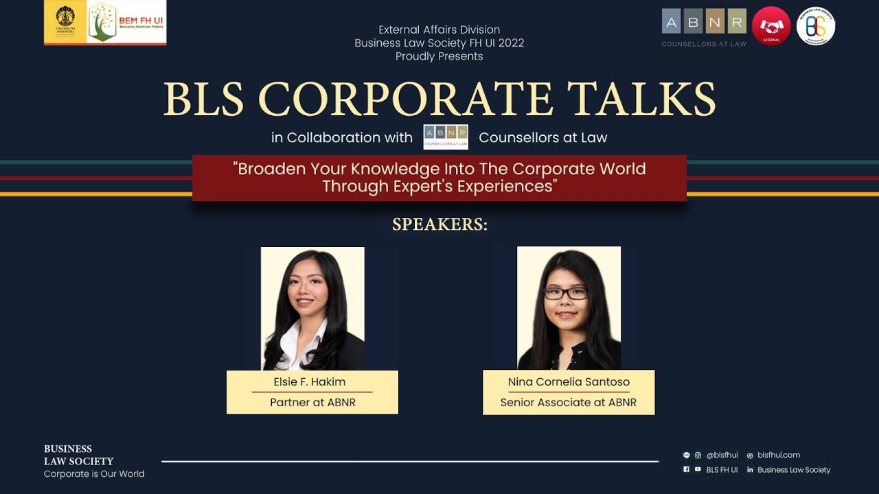 BLS Corporate Talks 5.0 in Collaboration with ABNR - Counsellors at Law