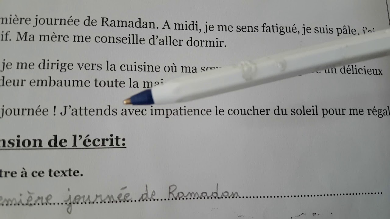 exemple de contrôle de français نمودج إمتحان الفرنسية