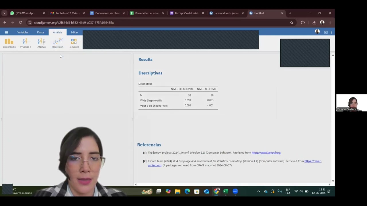 Análisis Psicométrico en JAMOVI | Shapiro-Wilk, Spearman, KMO, Bartlett y Gráfico de Sedimentación