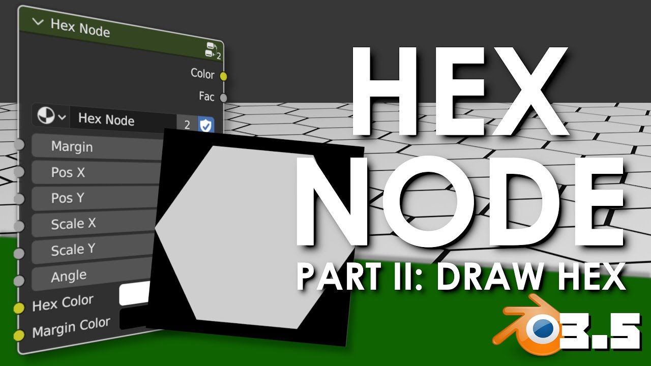 Hex (Grid) Node Part II: Drawing a Hexagon  | Procedural Texturing | Blender 3.5