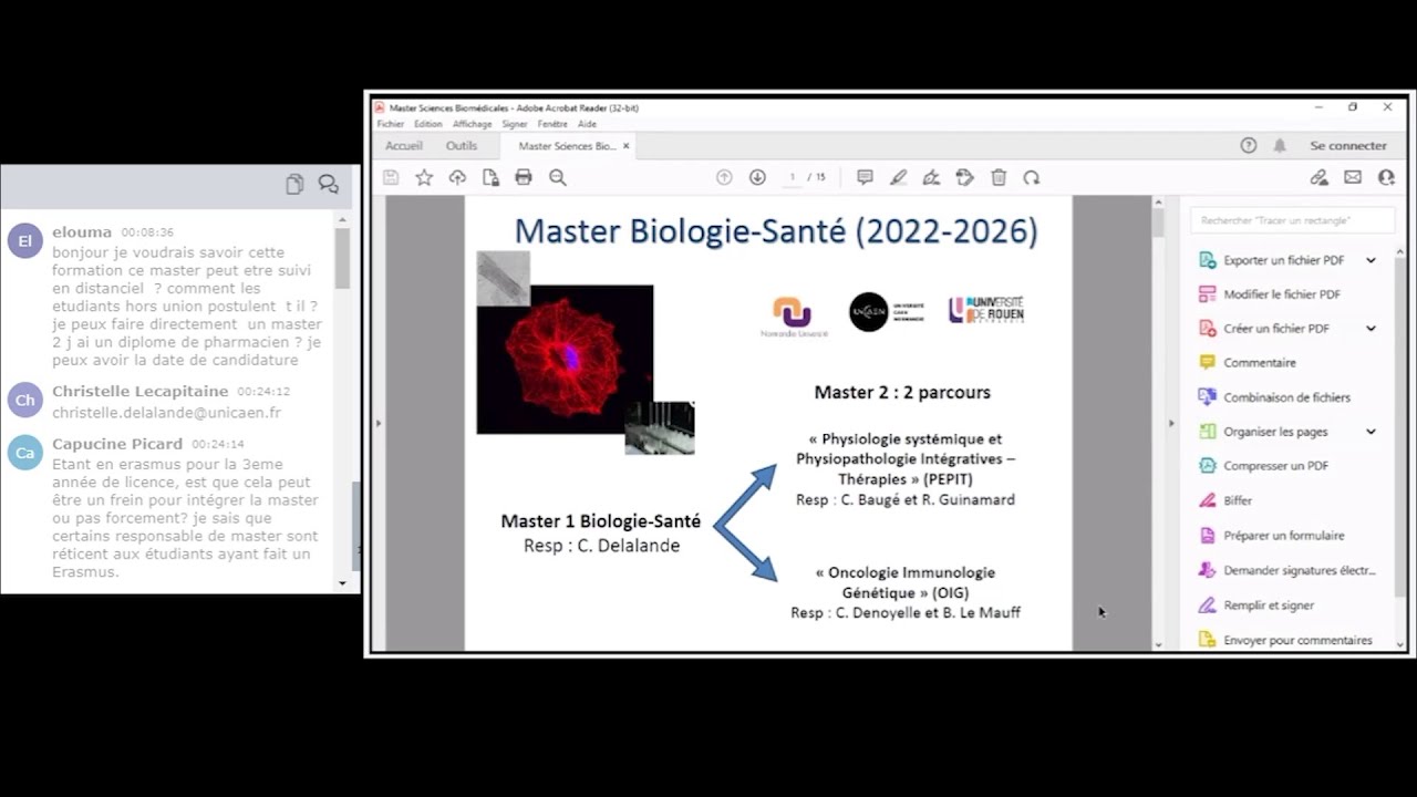 Webinaire Master Biologie-Santé