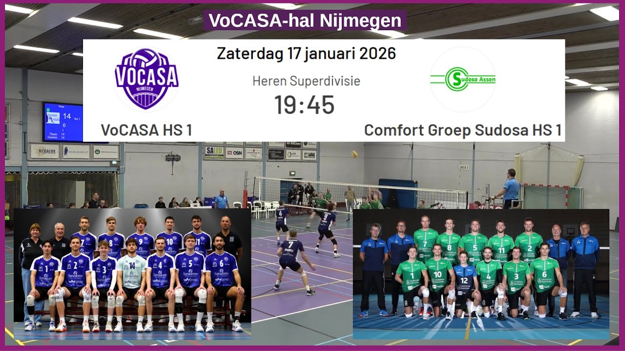 VoCASA HS 1 - Comfort Groep Sudosa HS 1 (17 jan 2026, 19.45u) Superdivisie Heren Volleybal