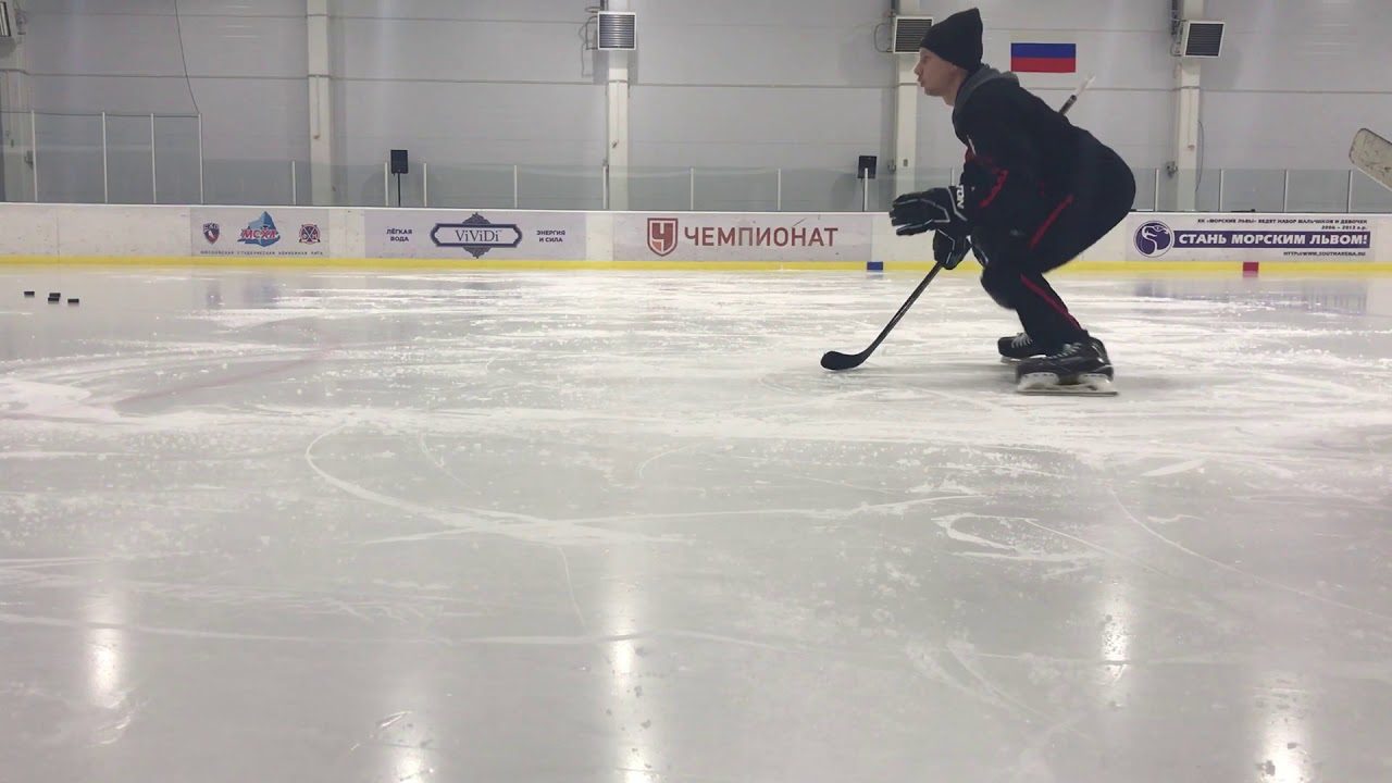 Тренировка хоккейного вратаря.Катание