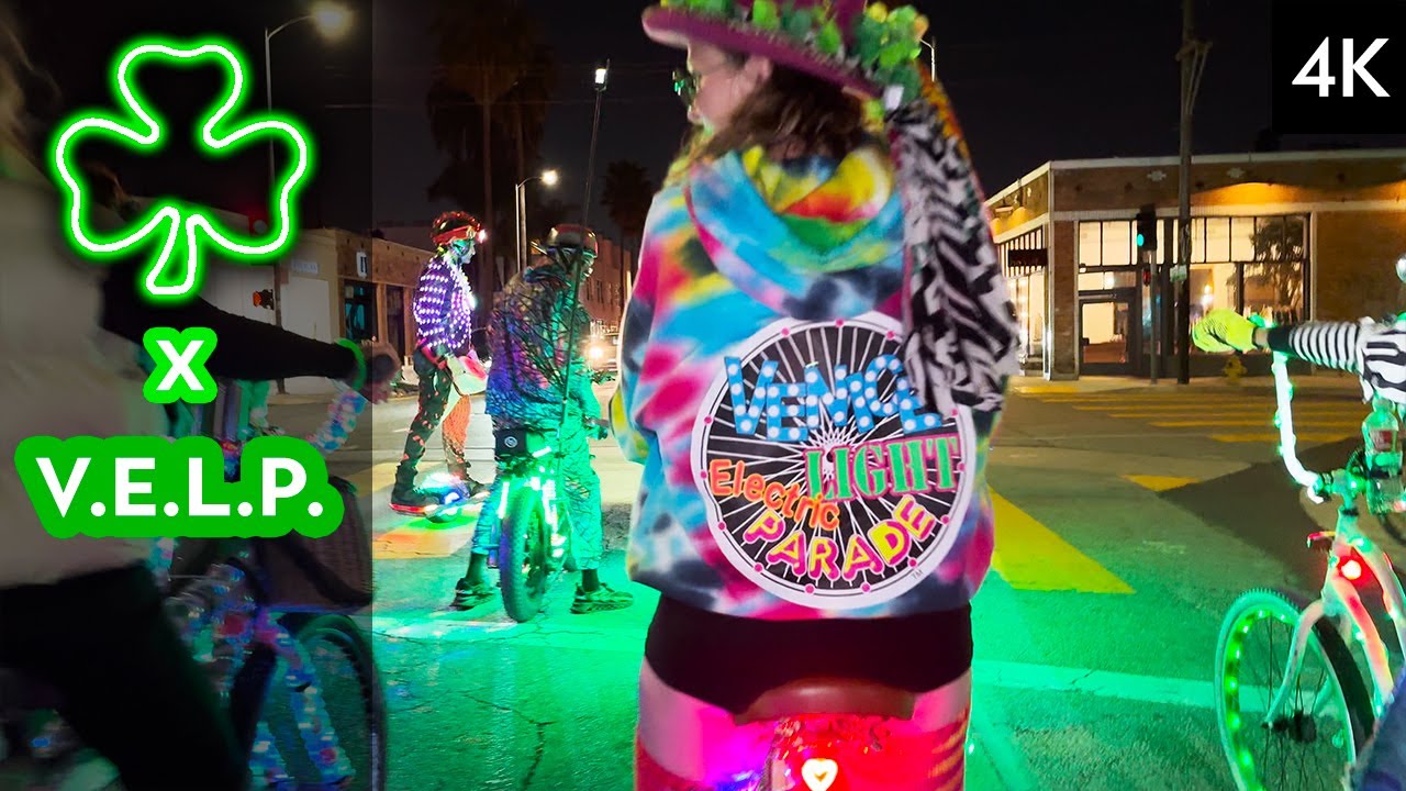 St Patrick's Day Electric Light Parade Takes Over Venice Beach 2024