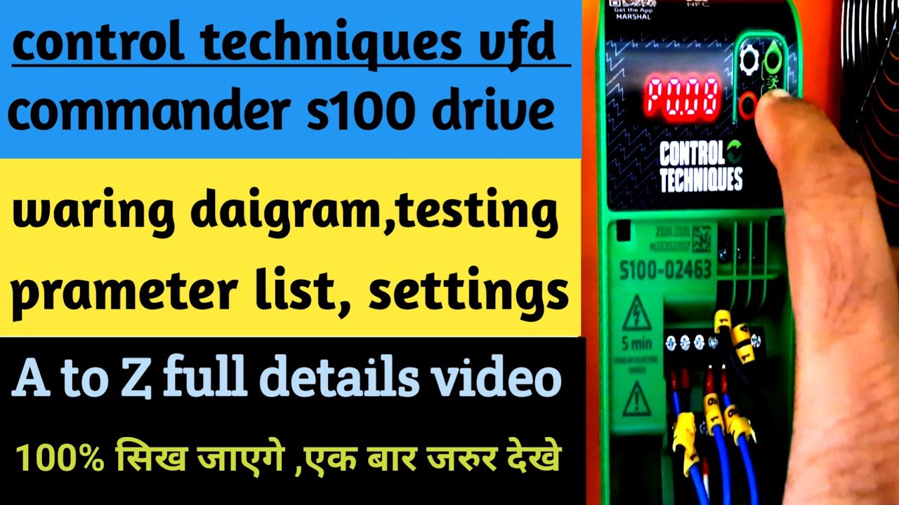 control techniques vfd || commander s100 waring settings ||