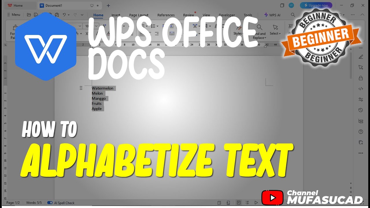 WPS Office Docs How To Alphabetize Paragraph