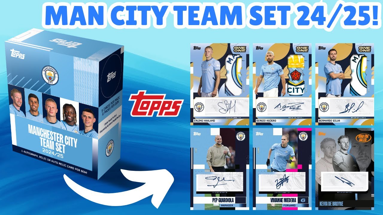 *НОВИНКА* Открытие коробки с комплектами комплектов формы команды Topps Manchester City сезона 20...