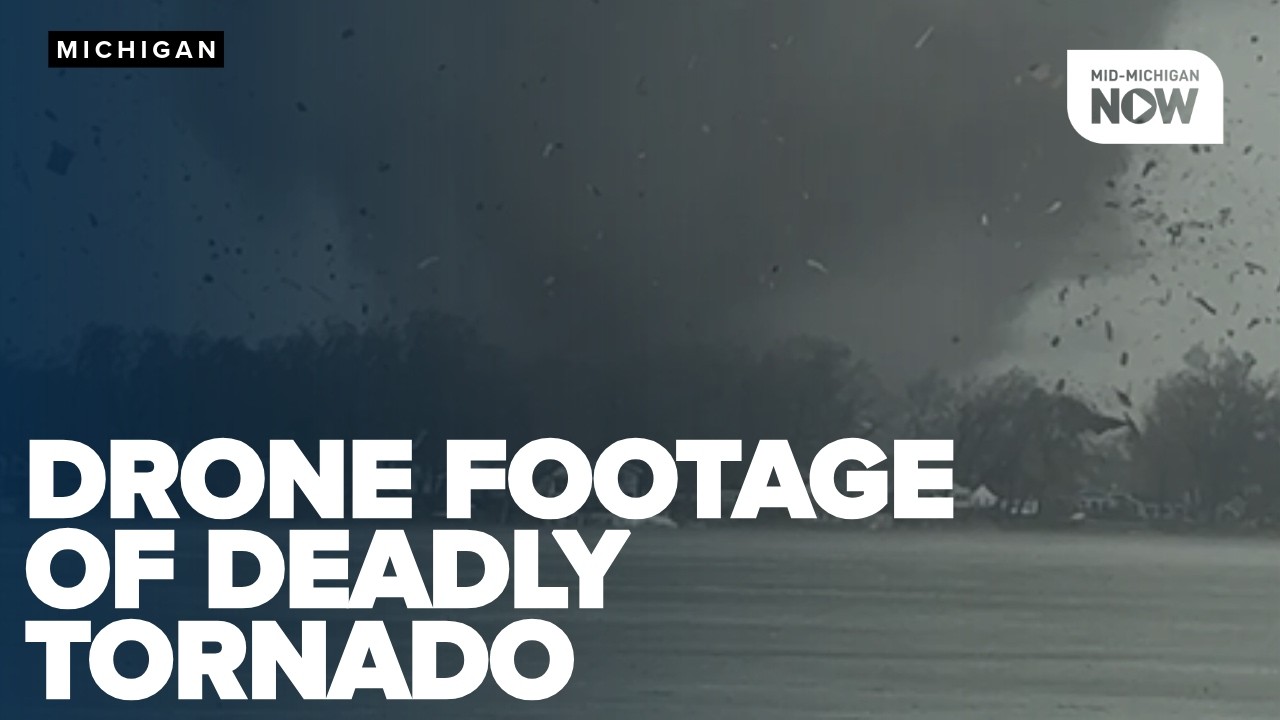 Drone footage shows destruction of deadly Michigan tornado