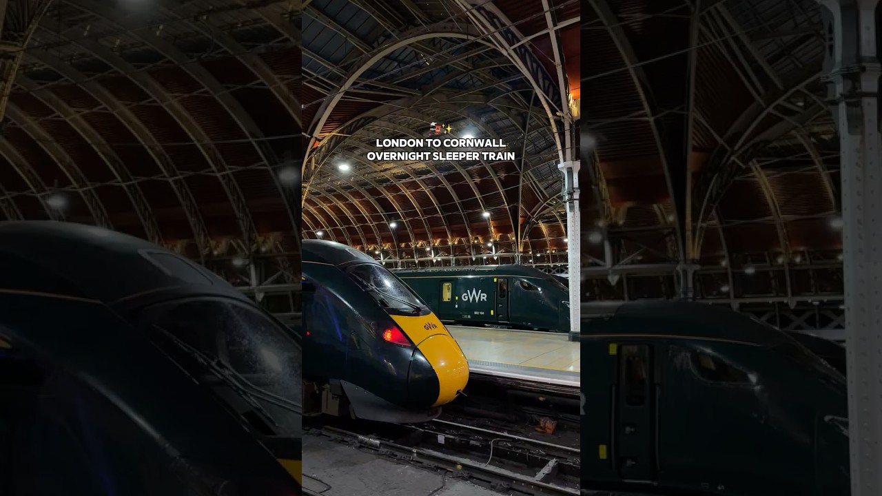 London To Cornwall Sleeper Train 🚂 #GWRNightRiviera #Shorts