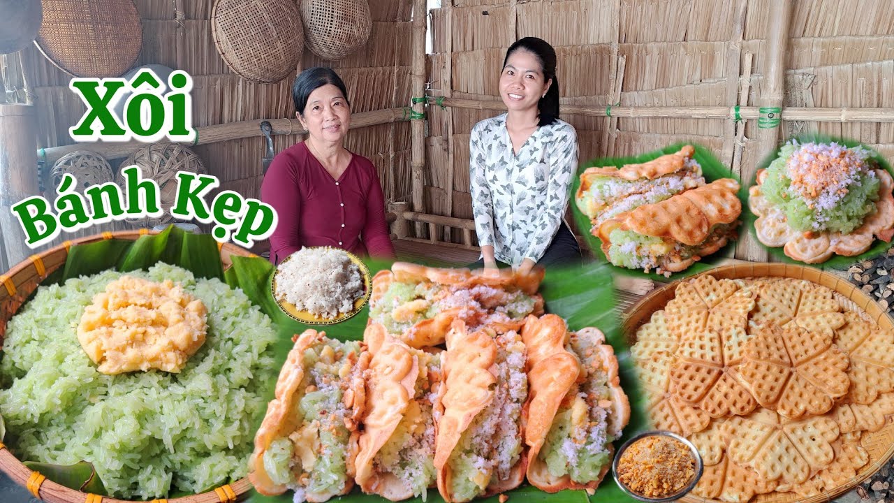 Xôi Lá Dứa Bánh Kẹp món xôi tuổi thơ không bao giờ quên trong ký ức