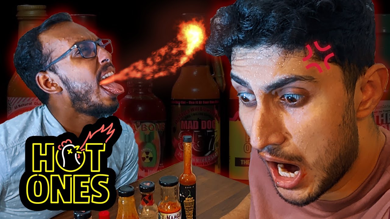 Nikhil Kini Breathes Fire After Eating Hot Sauce | Hot Ones Challenge