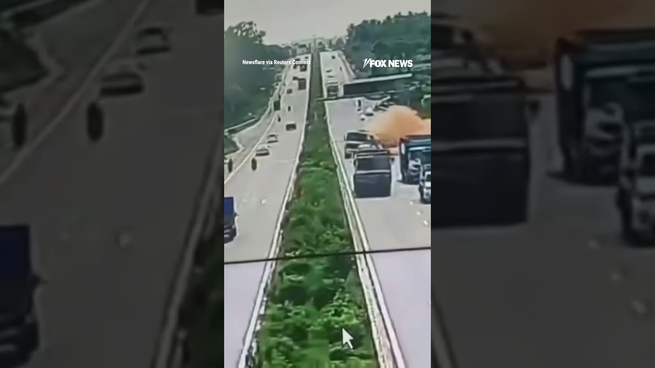WATCH: Truck flips in VIOLENT highway chain-reaction CRASH #foxnews #news #us #fox