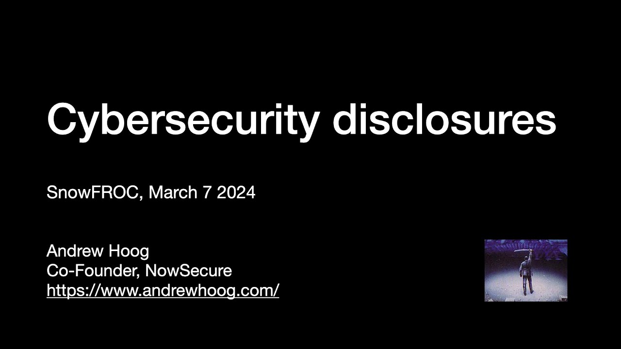 Overview and analysis of SEC's new Cybersecurity Disclosure rules - SnowFROC 2024