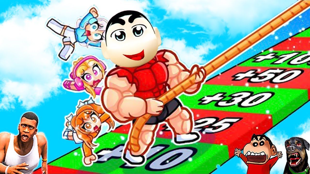 SHINCHAN NOOB vs PRO vs HACKER in PULL THE ROPE ROBLOX with FRANKLIN & CHOP | DREAM SQUAD