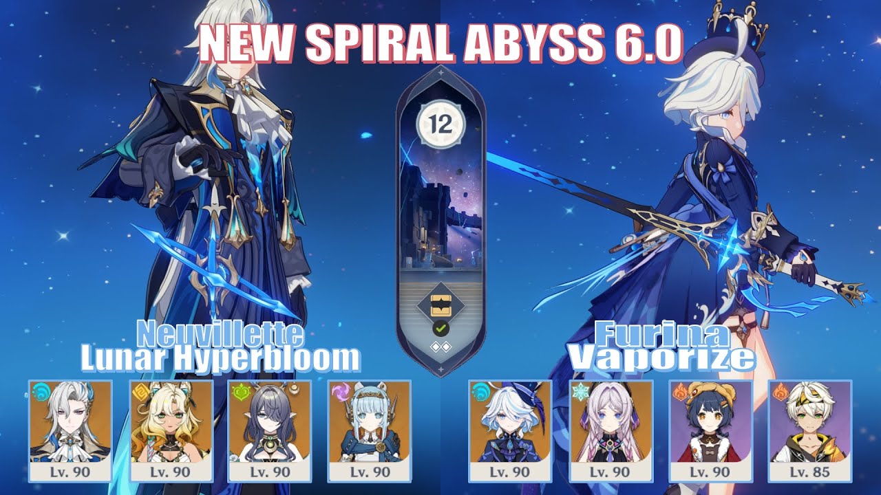 NEW Spiral Abyss 6.0 | C0 Neuvillette Lunar Hyperbloom & C6 Furina Vaporize | Genshin Impact