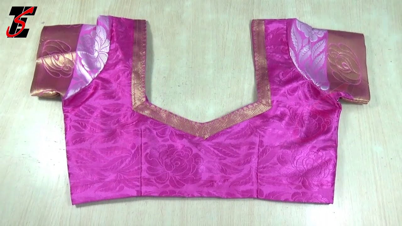 டைமன் நெக் பாடர் பிளவுஸ்,easy blouse back neck designs cutting and stitching
