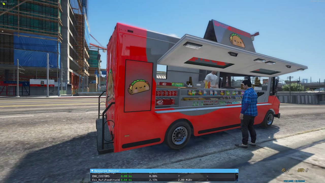 Esx RufiFoodtruck (Player customer) (fivem script)