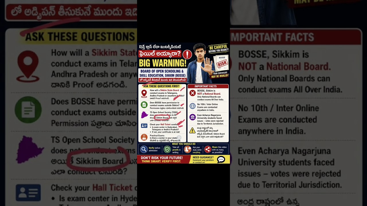 Is BOSSE Sikkim Board Real or Fake?⚠️The Truth About Open Exams Explained| Telangana & Andhra Pra...
