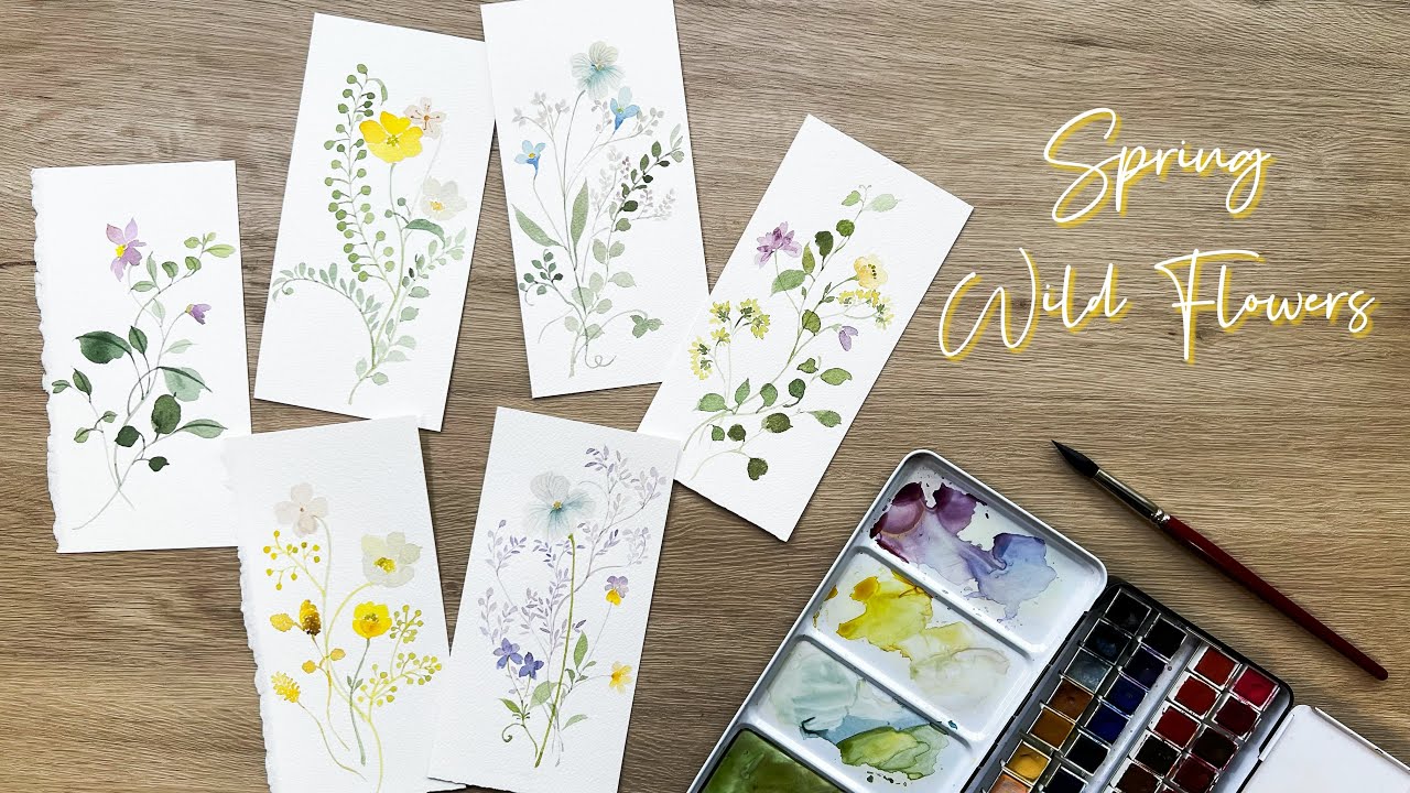 Simple Watercolor Spring Wildflower Painting | Step by Step for Beginners