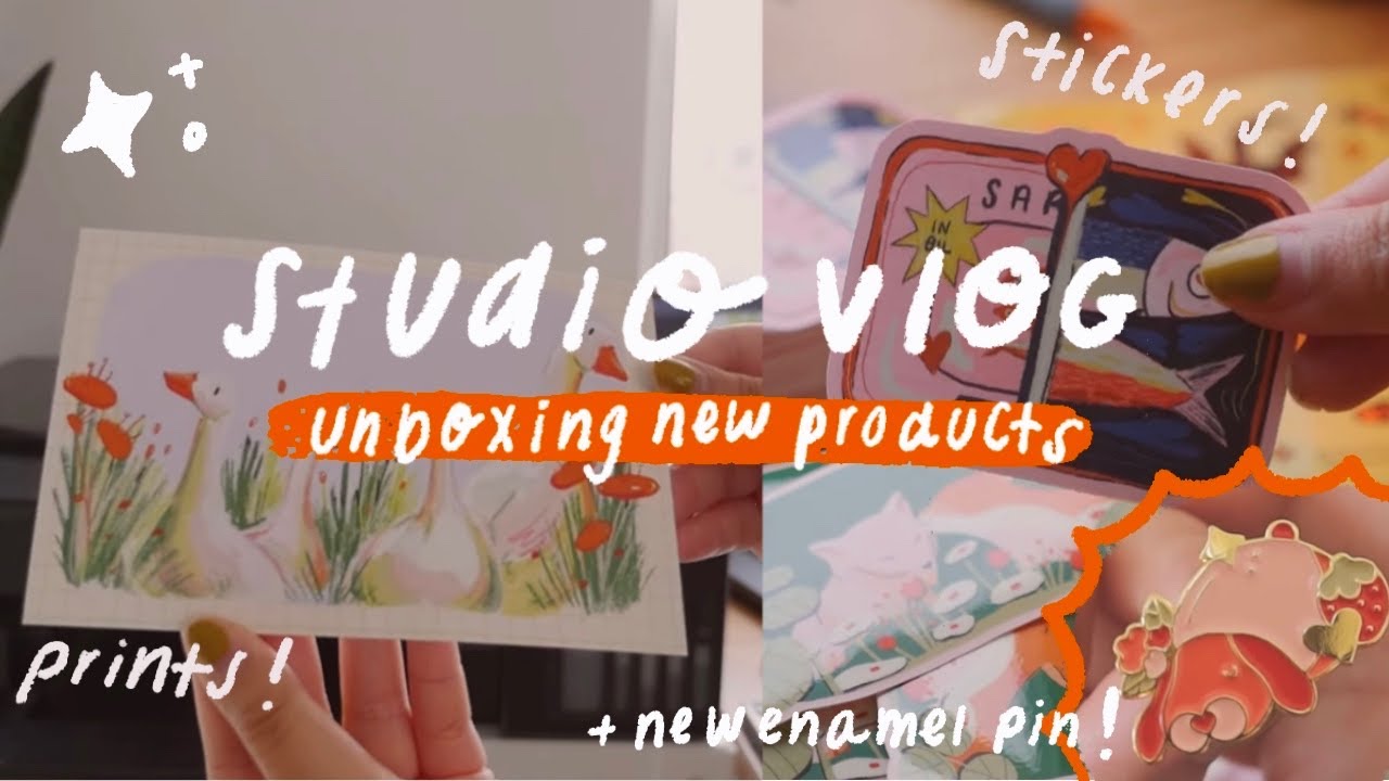 Artist Studio Vlog ✿ Designing Stickers, Prints & Washi Tape + Opening Small Biz Art Mail