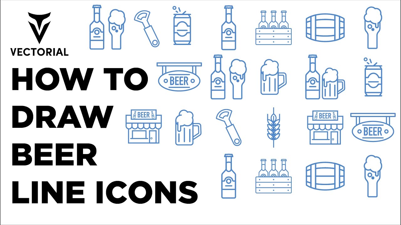 How to Draw Beer line icons in ADobe Illustrator